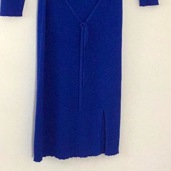 Madison & Hudson Royal Blue Bodycon Long Sleeve, Knit Style Long/Maxi Wrap Dress - Picture 3 of 7